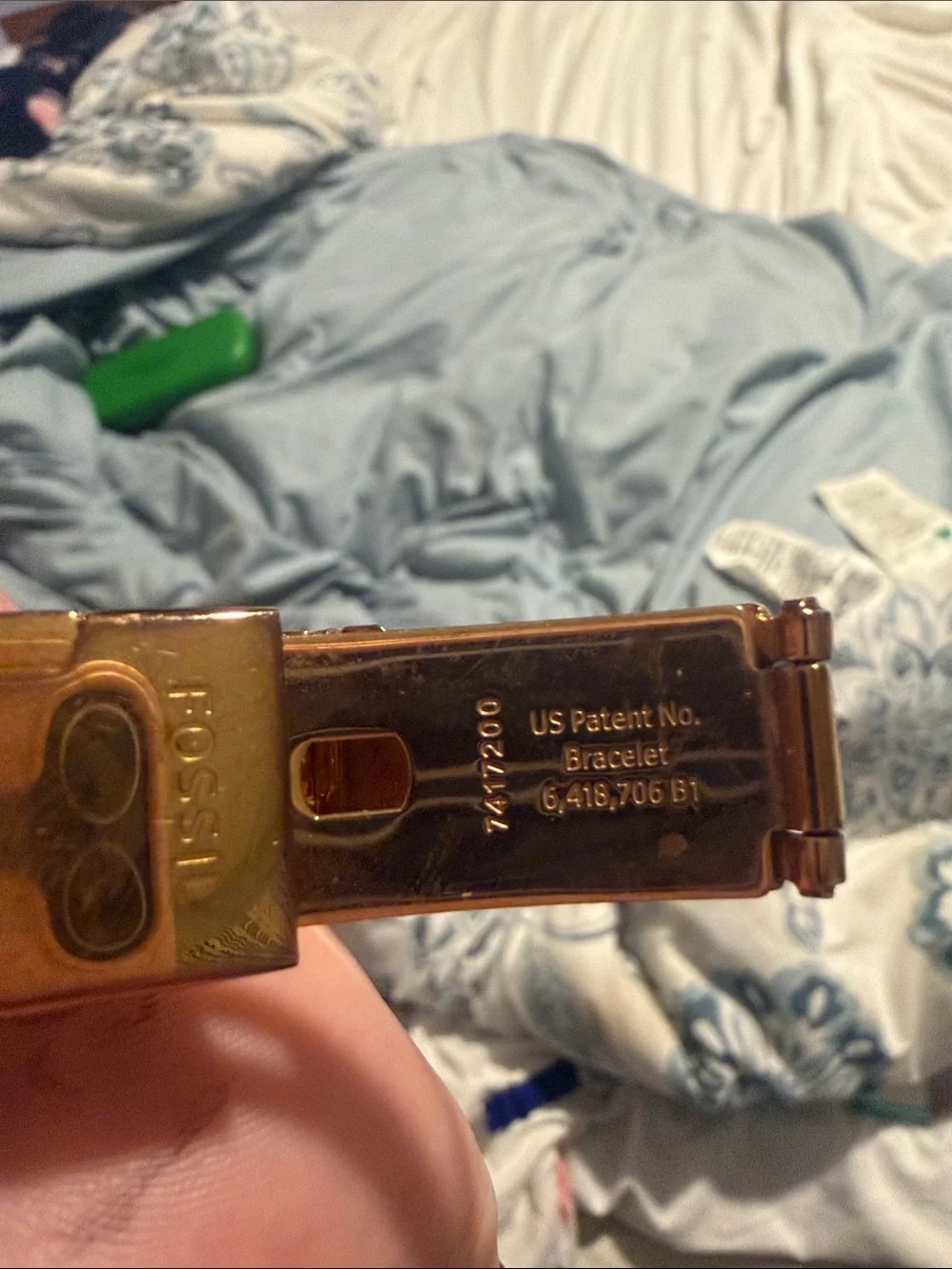 Fossil Men’s Gold-Tone Watch with Blue Dial
